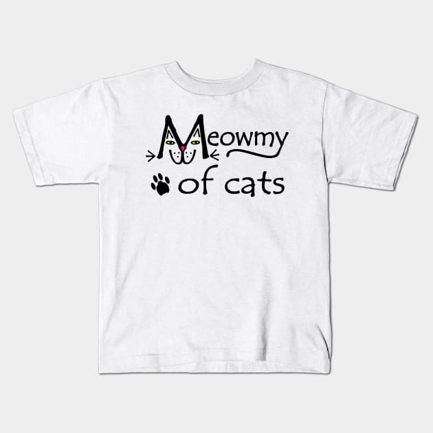 Meowmy of Cats Kids T-Shirt by RawSunArt